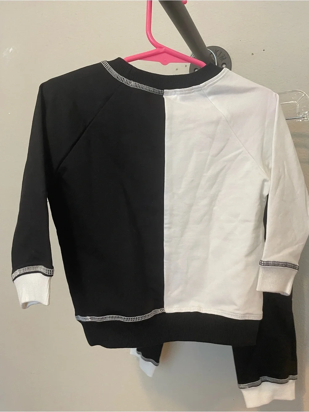PatPat Black and White Colorblock Baby Two-Piece Set